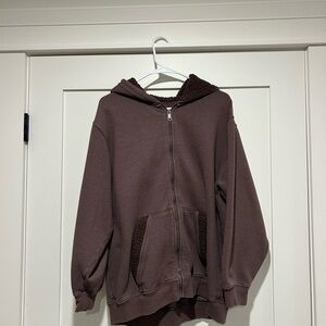 Aerie Chocolate Brown Sherpa Hoodie